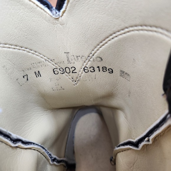 Laredo Cowboy Boots Womens 7 M Black Leather Western‎ Roper Botas USA 6902 - Picture 11 of 13